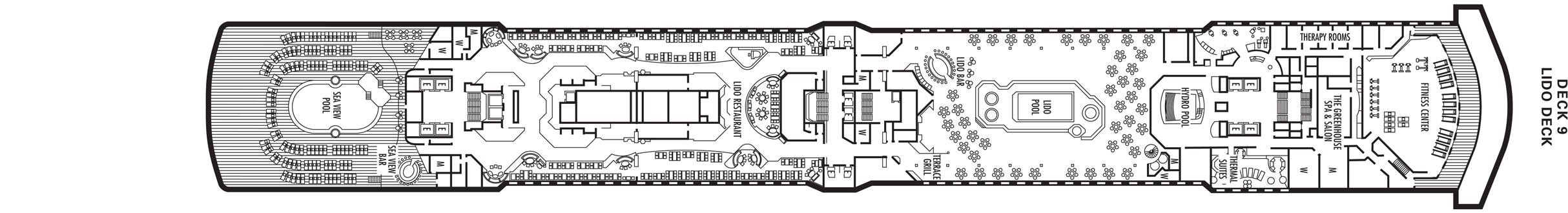Deckplan Deck 9 - Lido Deck – Noordam