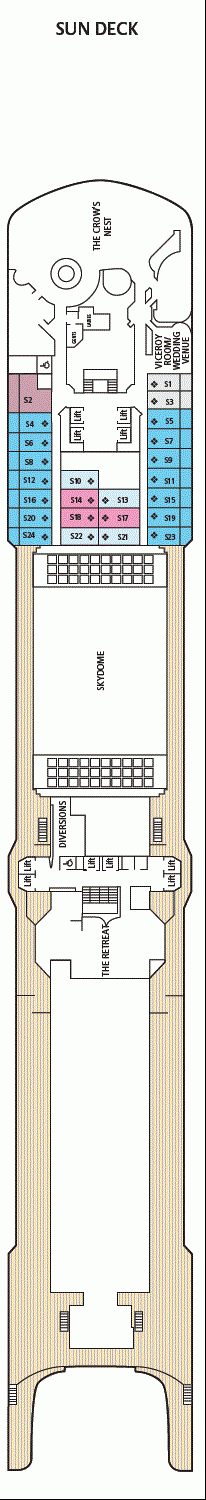 Deckplan Sun Deck – Arcadia