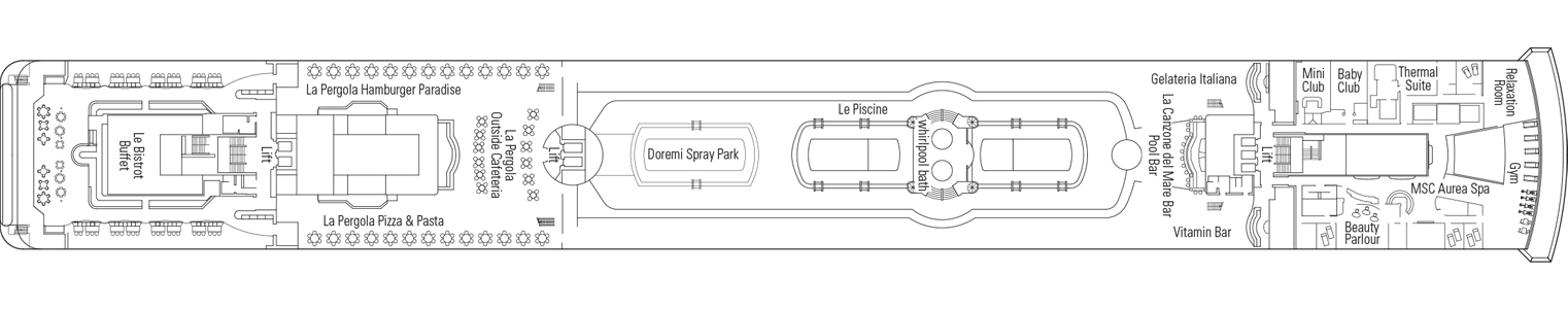 Deckplan Deck 11 - Vivaldi – MSC Lirica