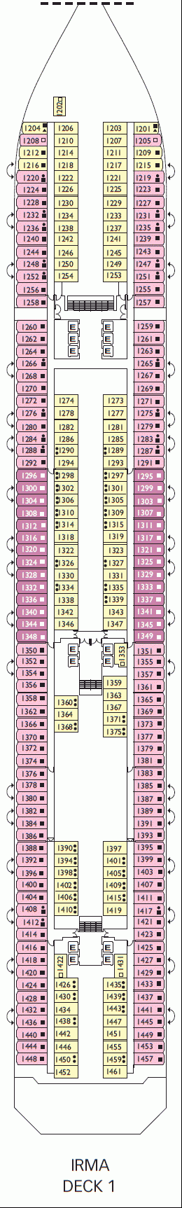 Deckplan Irma Deck – Costa Fascinosa