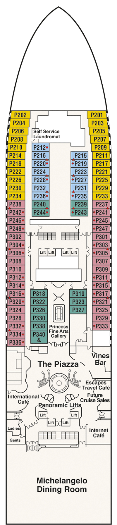 Deckplan Deck 5 Plaza – Emerald Princess