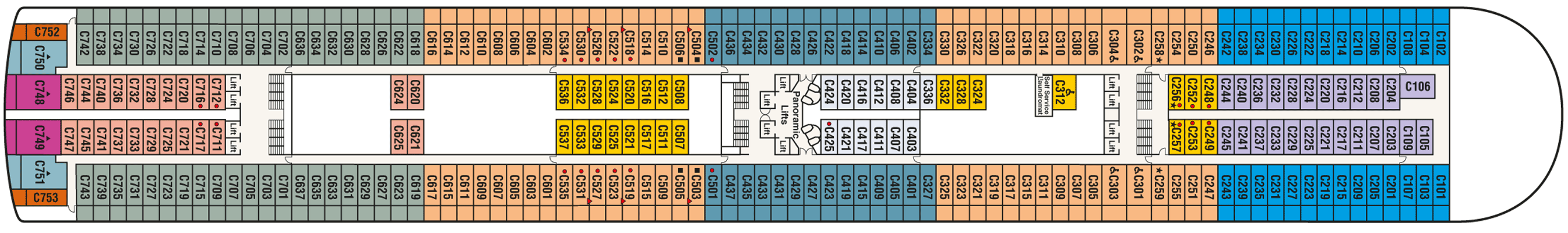 Deckplan Deck 10 - Caribe – Caribbean Princess