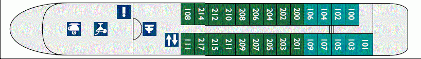 Deckplan Hauptdeck – Douro Queen