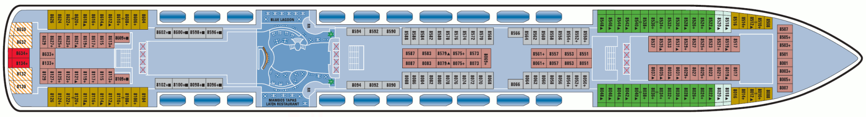 Deckplan Deck 08 – Norwegian Gem