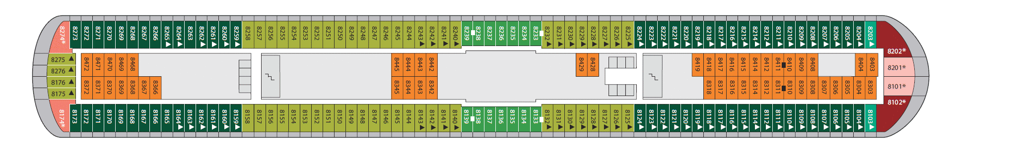Deckplan Deck 8 – AIDAdiva