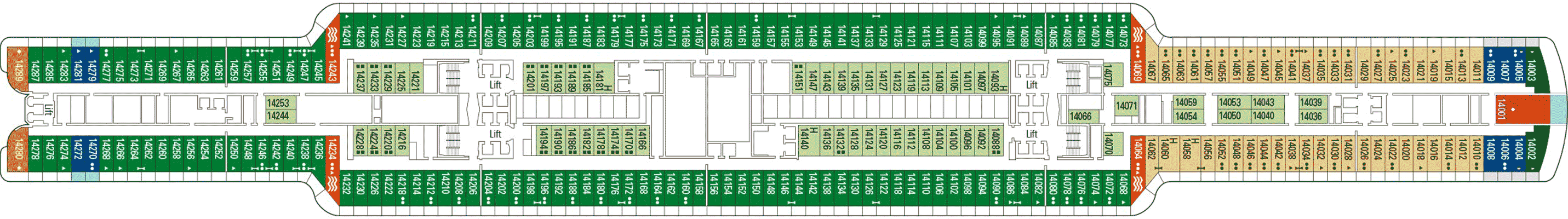 Deckplan Deck 14 – MSC Seashore