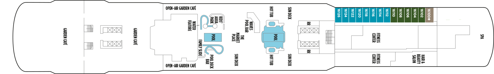 Deckplan Deck 16 – Norwegian Escape