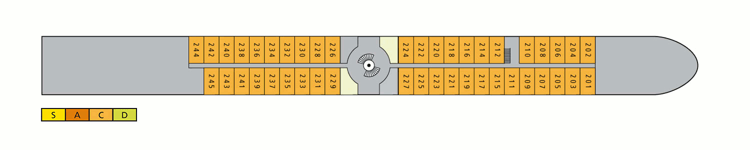 Deckplan Deck 2  – A-Rosa Aqua
