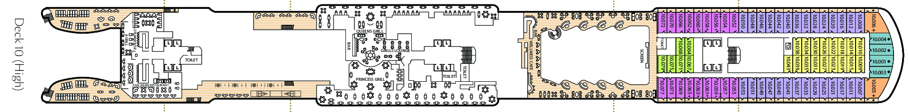Deckplan Deck 10 – Queen Anne
