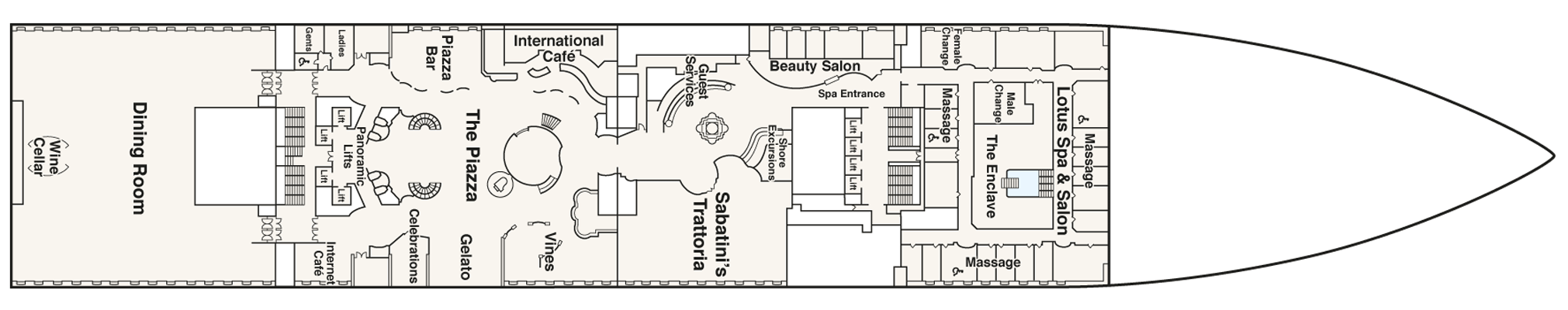 Deckplan Deck 5 Plaza – Sky Princess