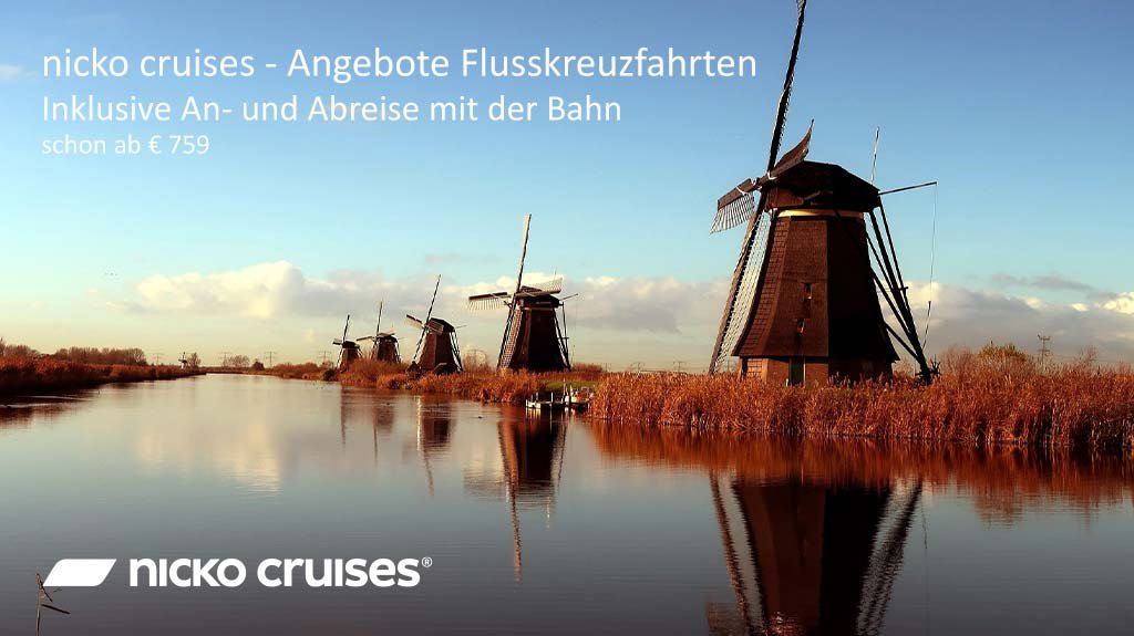 nicko cruises Angebote - inklusive An- und Abreise mit der Bahn