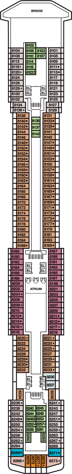 Deckplan Panorama Deck – Carnival Pride