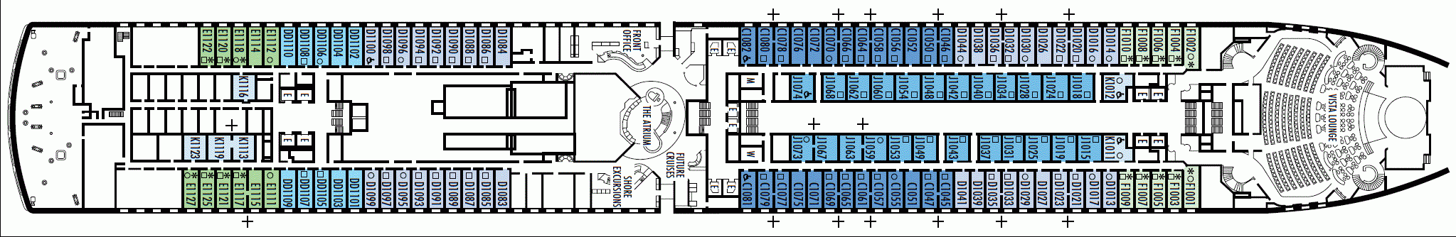 Deckplan Deck 1 - Main Deck – Westerdam