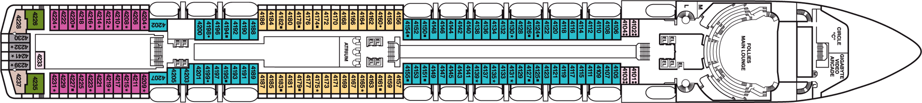 Deckplan Main Deck – Carnival Legend