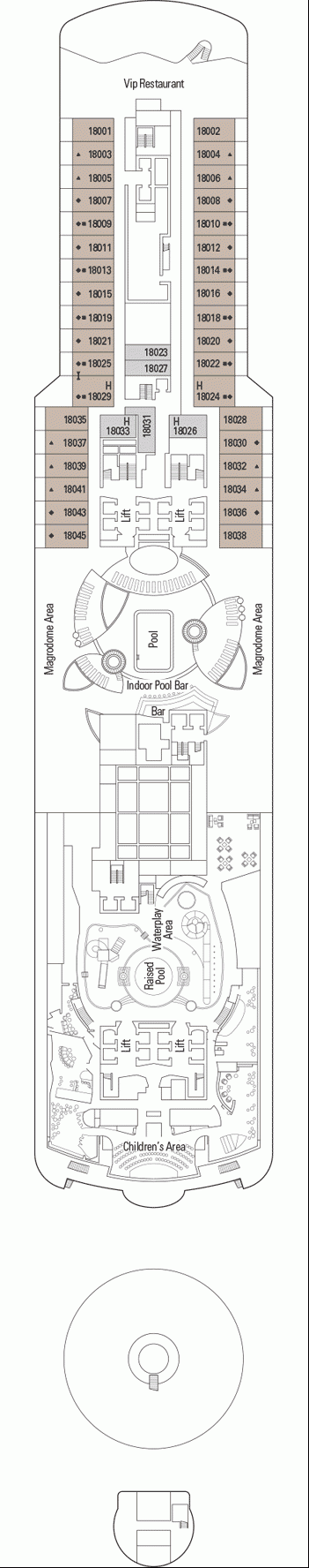Deckplan Deck 18 - Playa Paraiso – MSC Seaside