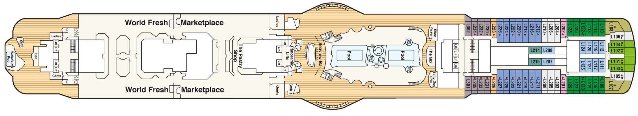 Deckplan Deck 16 Lido – Sky Princess
