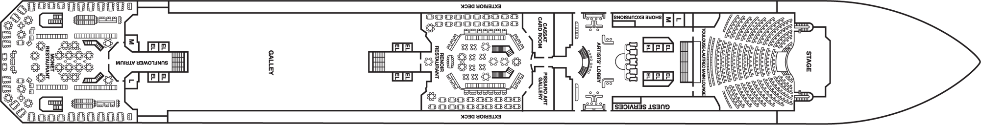 Deckplan Lobby Deck – Carnival Conquest