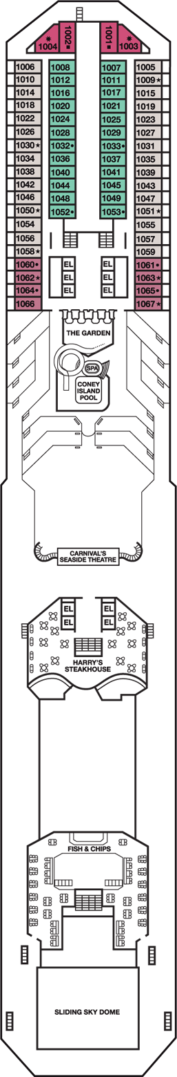 Deckplan Panorama Deck – Carnival Liberty