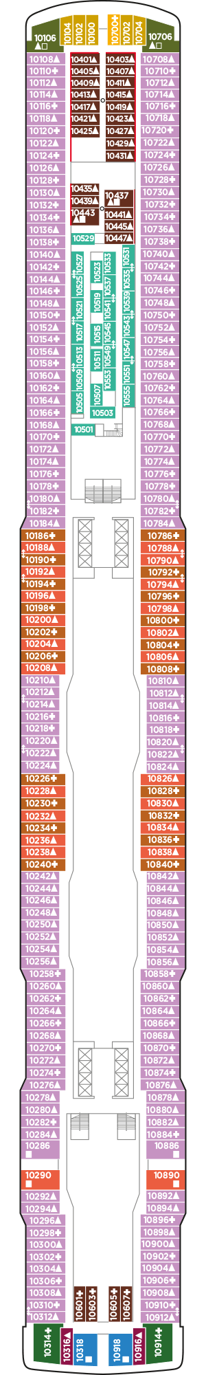Deckplan Deck 10 – Norwegian Escape