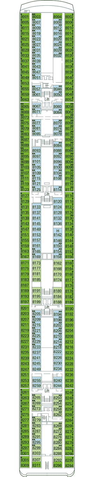 Deckplan Deck 8 - Paganini – MSC Lirica