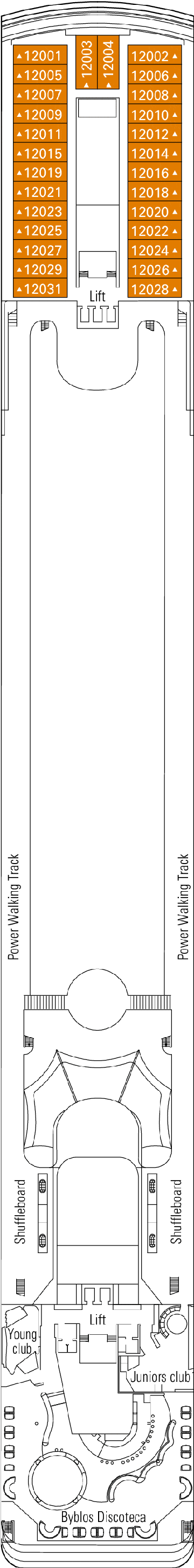 Deckplan Deck 12 - La Bohéme – MSC Opera