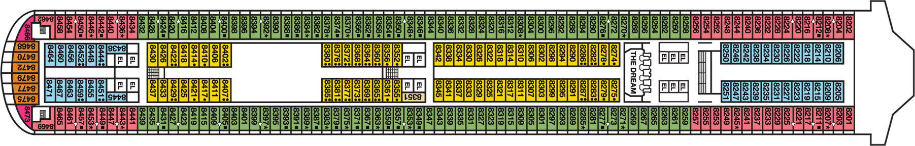 Deckplan Verandah Deck – Carnival Dream