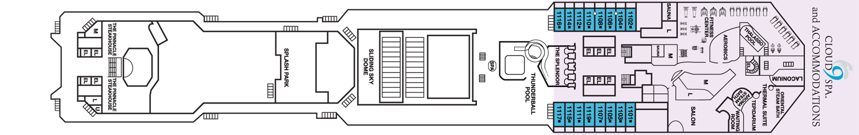 Deckplan Spa Deck – Carnival Splendor
