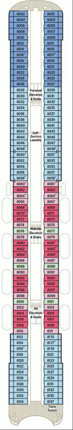 Deckplan Deck 8 Horizon Deck – Crystal Symphony