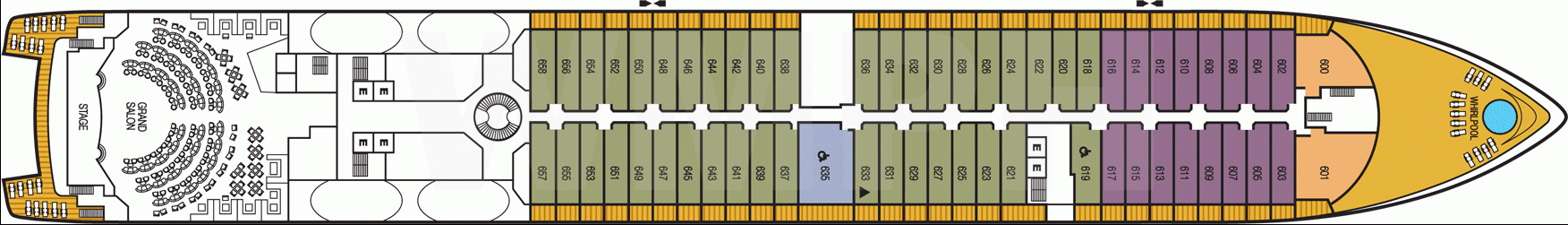 Deckplan Deck 6 – Seabourn Quest