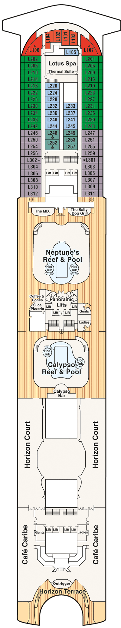 Deckplan Deck 15 - Lido – Crown Princess