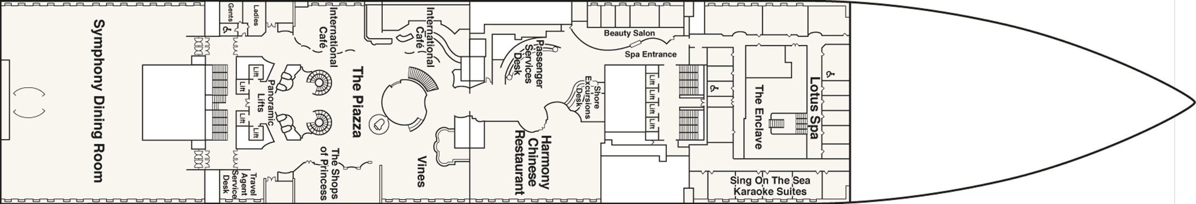 Deckplan Deck 5 Plaza – Majestic Princess