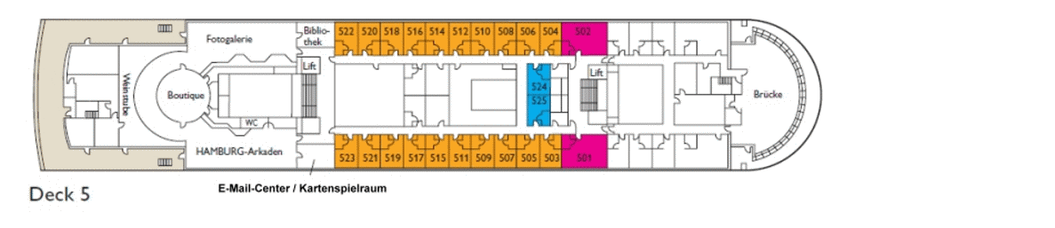 Deckplan Deck 5 – Hamburg
