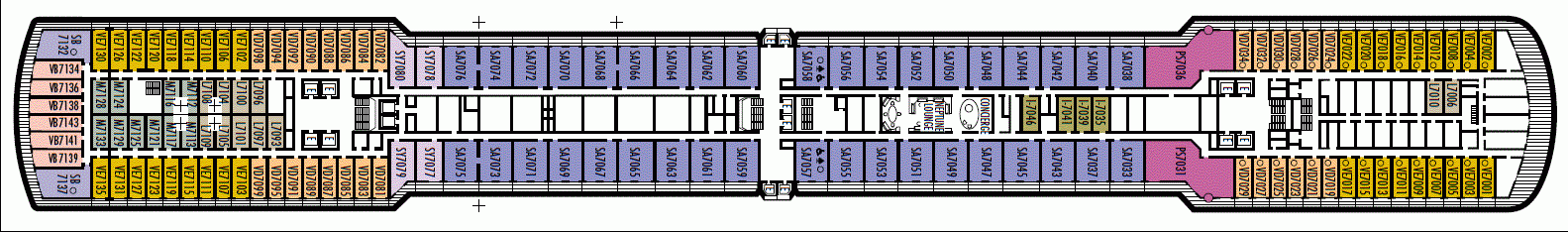 Deckplan Deck 7 - Rotterdam Deck – Nieuw Amsterdam