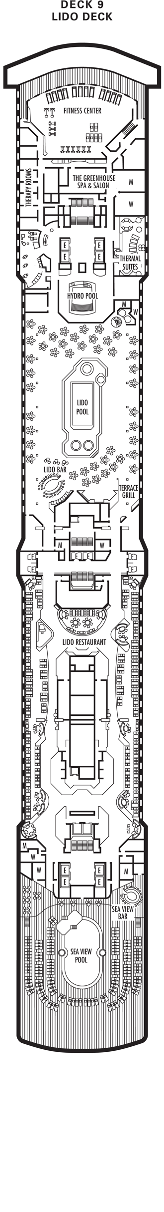 Deckplan Deck 9 - Lido Deck – Noordam