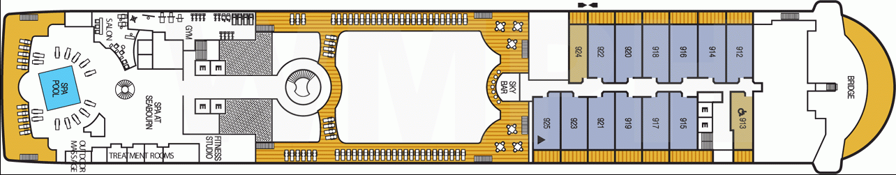 Deckplan Deck 9 – Seabourn Quest