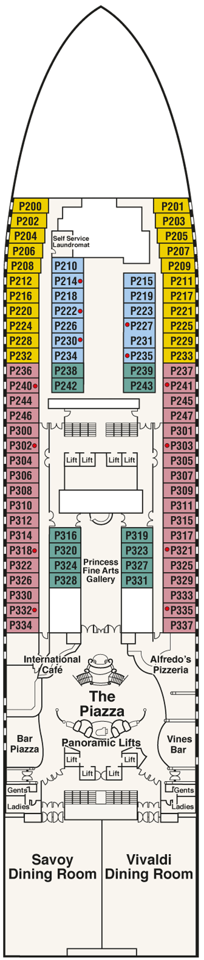 Deckplan Deck 5 Plaza – Sapphire Princess