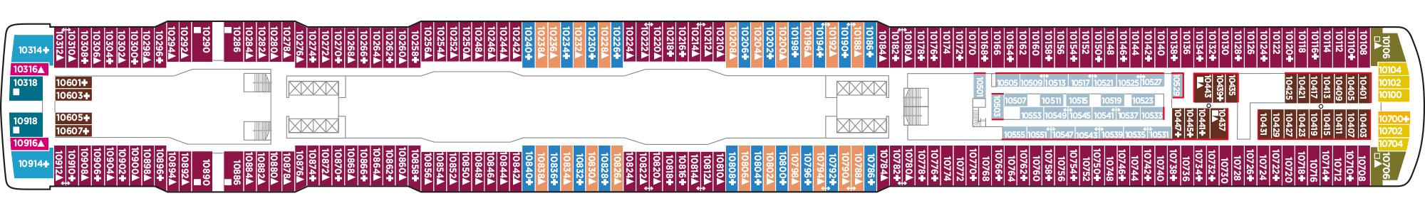 Deckplan Deck 10 – Norwegian Encore