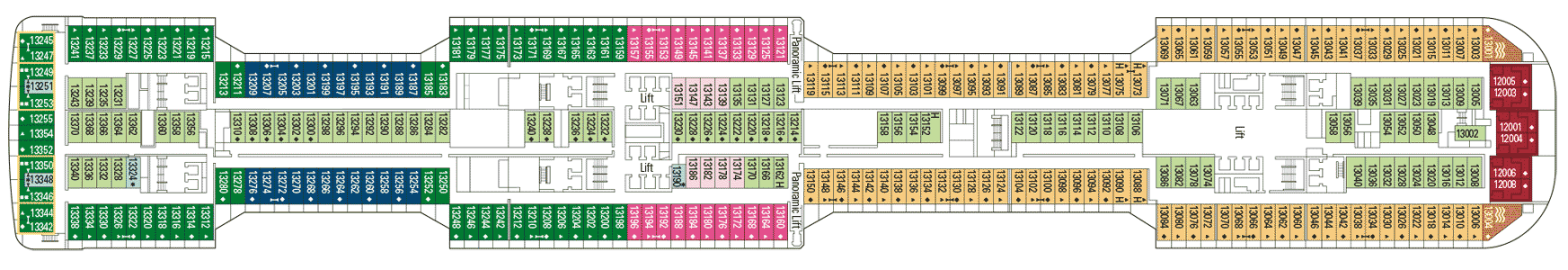 Deckplan Deck 13 – MSC Bellissima