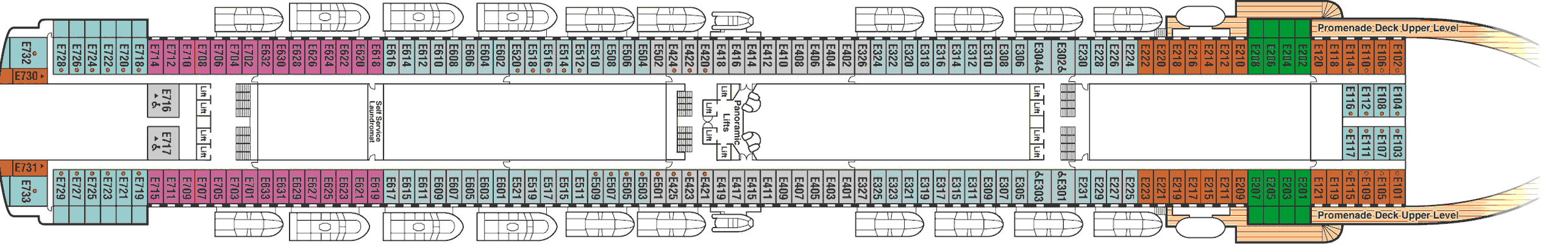Deckplan Deck 8 Emerald – Grand Princess