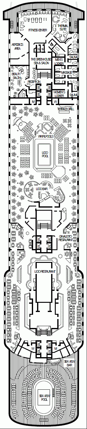 Deckplan Deck 8 - Lido Deck  – Zaandam