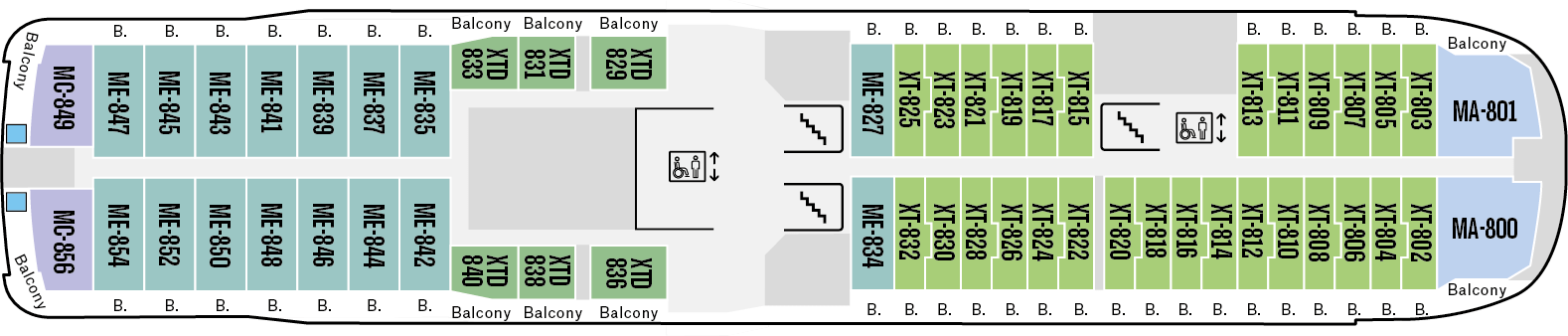 Deckplan Deck 8 – Fridtjof Nansen