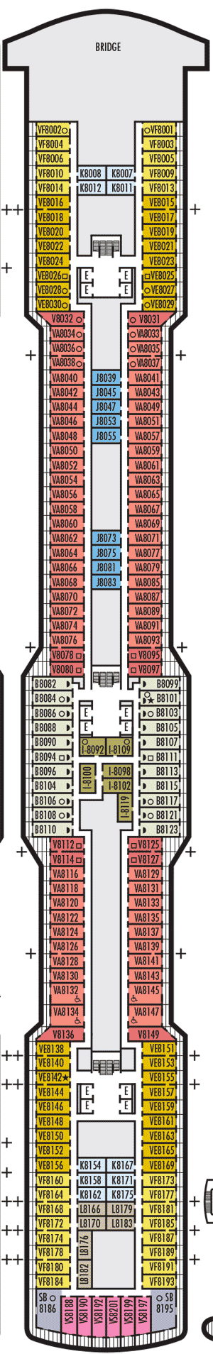 Deckplan Deck 8 Navigation Deck – Nieuw Statendam