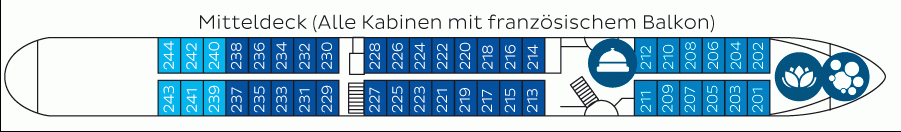 Deckplan Bolero Mitteldeck – Bolero