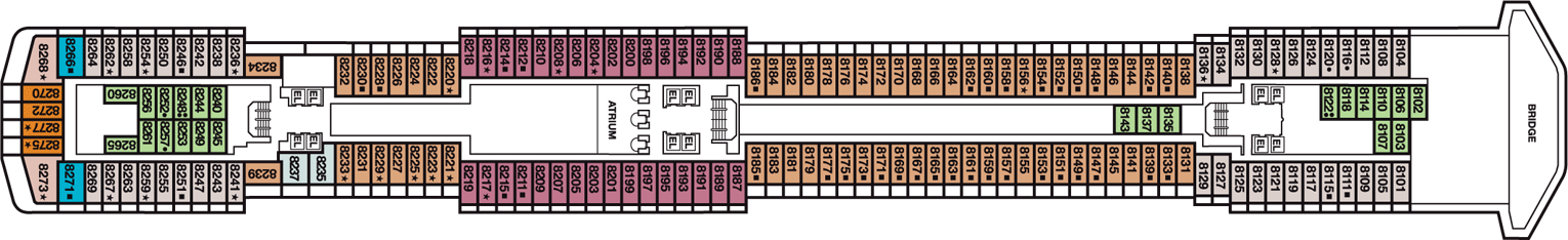 Deckplan Panorama Deck – Carnival Pride