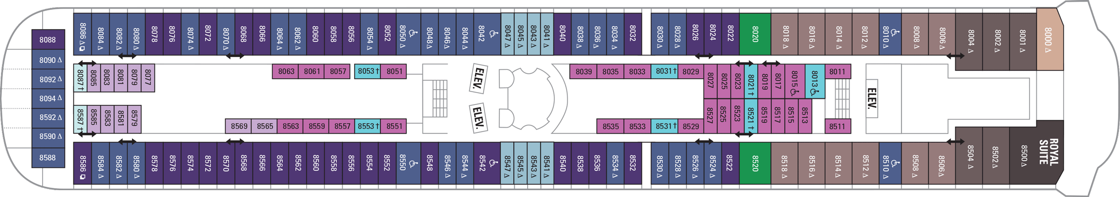 Deckplan Deck 8 – Vision of the Seas