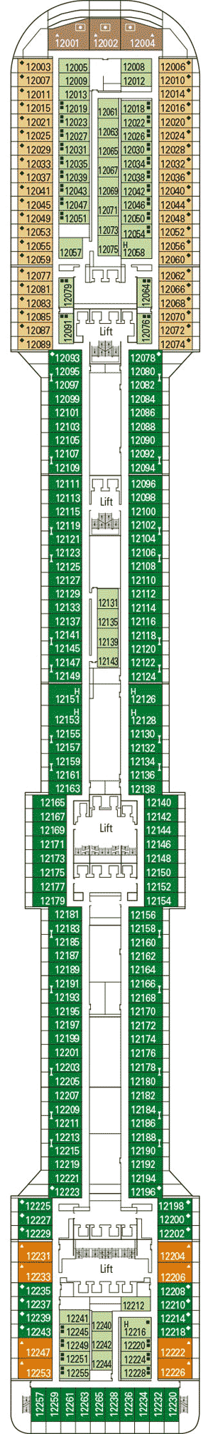 Deckplan Deck 12 - Incanto – MSC Fantasia