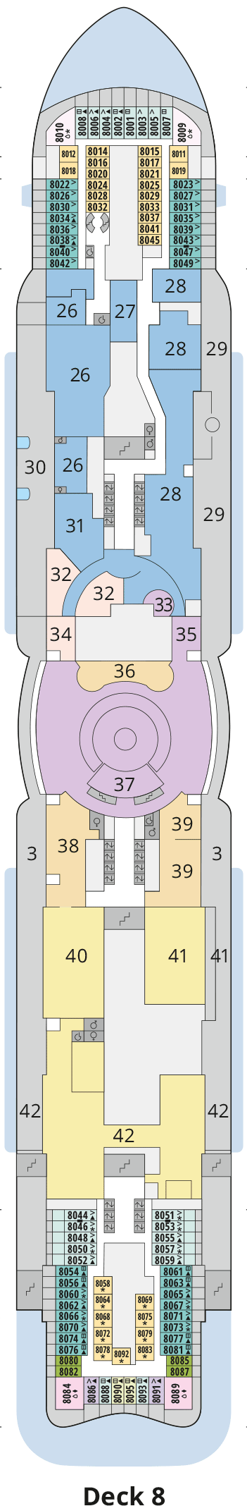 Deckplan Deck 08 – AIDAcosma