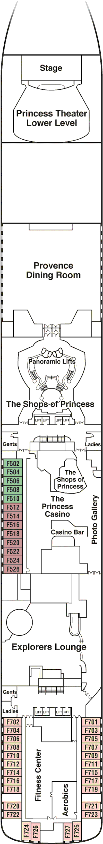Deckplan Deck 6 Fiesta – Island Princess