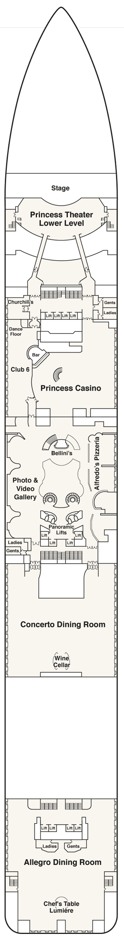 Deckplan Deck 6 Fiesta – Royal Princess