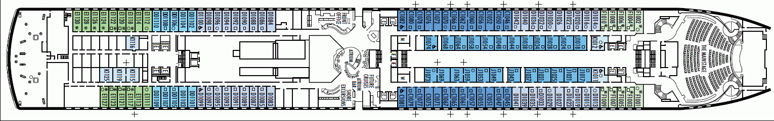 Deckplan Deck 1 - Main Deck – Eurodam